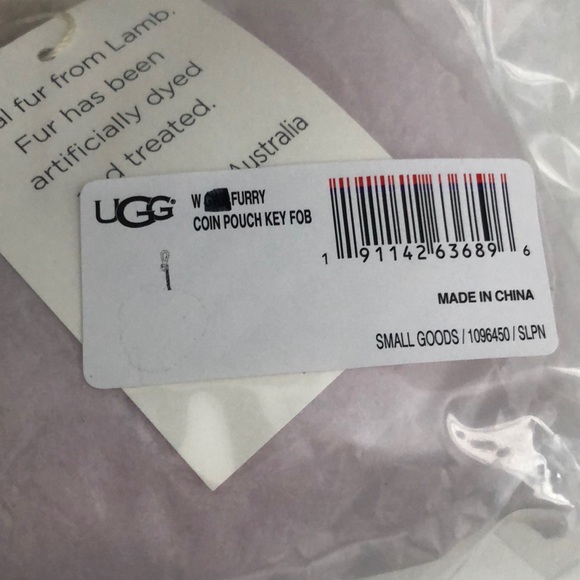 UGG | Fuzzy Coin Key FOB Pouch | Pink NWT - Picture 10 of 10